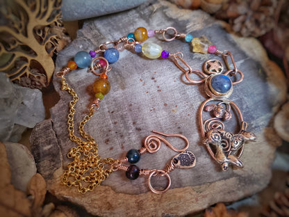 Spiral Hare Crystal Necklace