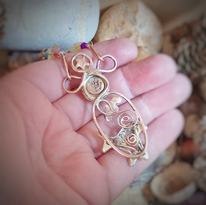 Spiral Hare Crystal Necklace