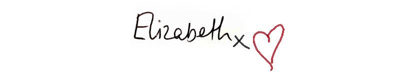 Signature with a heart symbol and 'Elizabeth' text on a white background