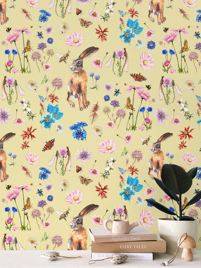 Summer Hare Garden Wallpaper