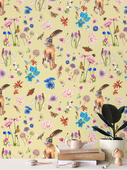 Summer Hare Garden Wallpaper