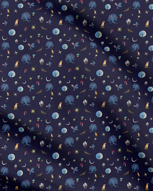 Wild Nights Mystical Fabric Prints Deep Blue