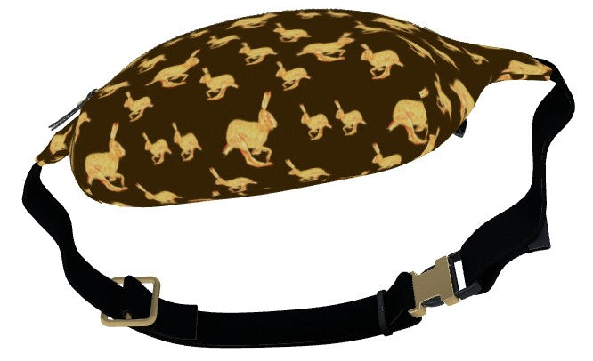 Fanny pack with kangaroo pattern on a white background