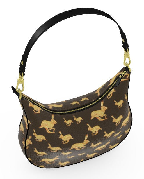 Handbag with rabbit pattern on a white background