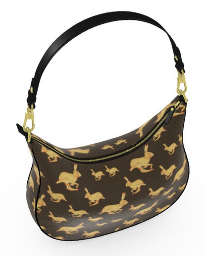 Handbag with rabbit pattern on a white background