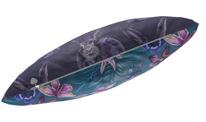 Dreamy Hare Velvet Natty Cushion side view luxury cushions Elizabeth Shewan designer Made in the UK Support Local