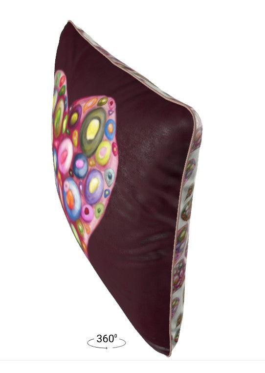Heart and Soul Love Frequency Heart Velvet Cushion