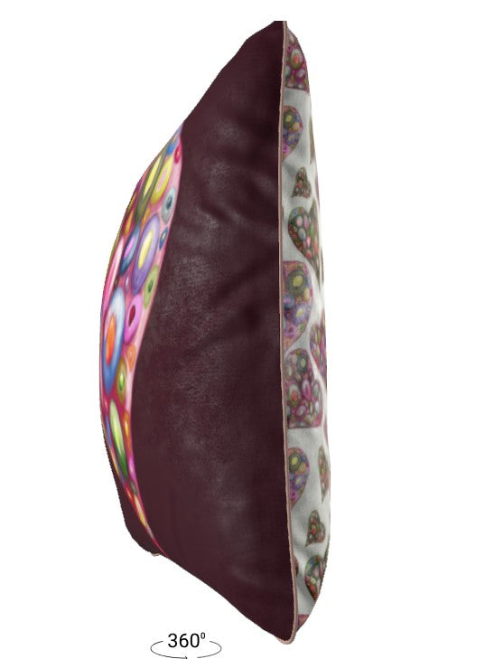 Heart and Soul Love Frequency Heart Velvet Cushion