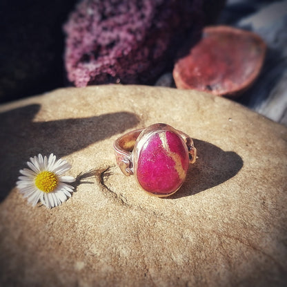 Ruby Kintsugi Heart and Soul Bronze Ring