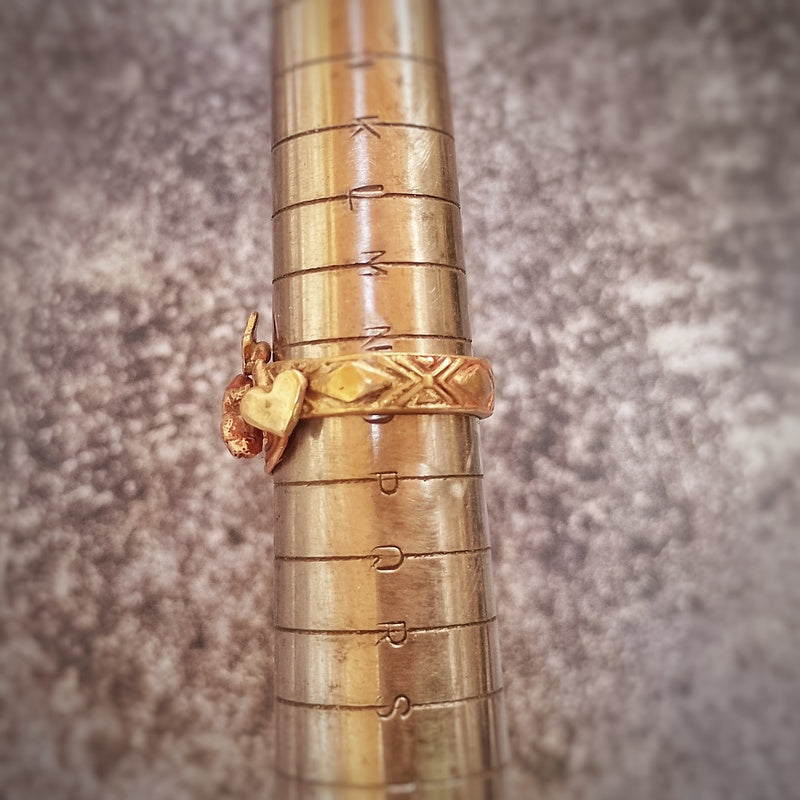 Bronze Slumbering in the Fields Love Hare Statement Ring