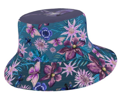 Dreamy Hare Natty Hat Mauve Floral Festival Party Bucket Hat Elizabeth's Boutique Handmade