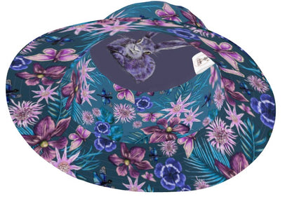 Dreamy Hare Natty Hat Mauve Floral Festival Party Bucket Hat Elizabeth's Boutique dorset artist