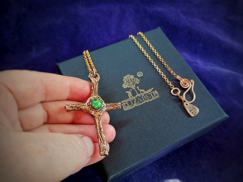 Old Oak Cross Energy Necklace