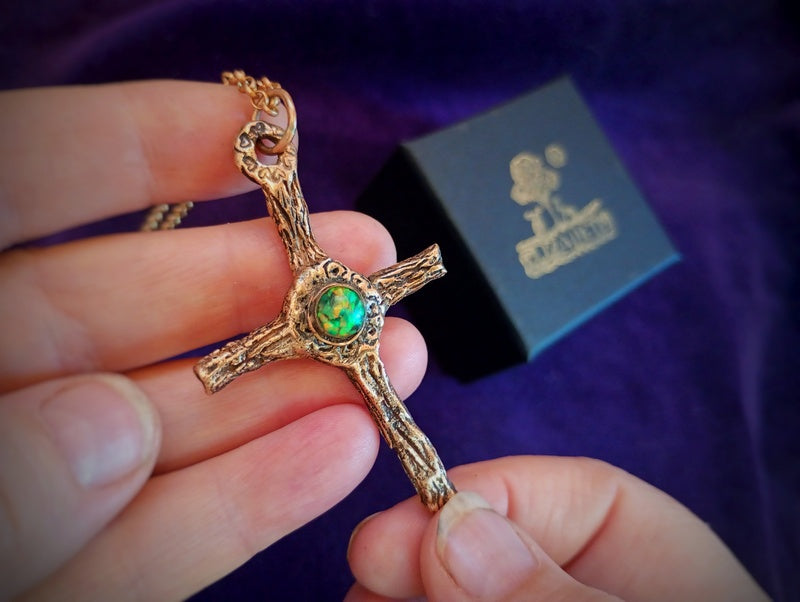 Old Oak Cross Energy Necklace