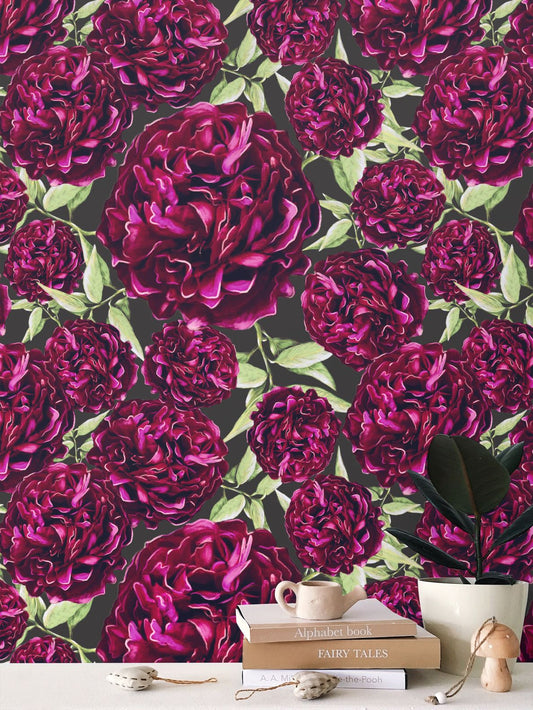 Peony Pattern Wallpaper