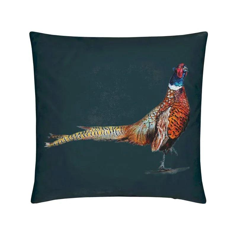 Pheasant Strut - Elizabeth's Boutique velvet cushion