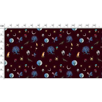 Wild Nights Mystical Fabric Prints Dark Cherry Red