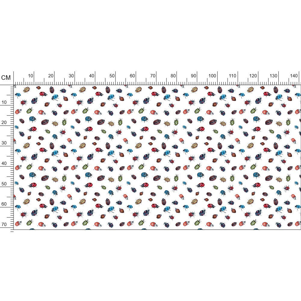 LadyBird Cluster Fabric Prints White
