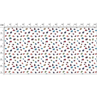 LadyBird Cluster Fabric Prints White
