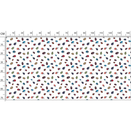 LadyBird Cluster Fabric Prints White