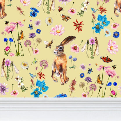 Summer Hare Garden Wallpaper