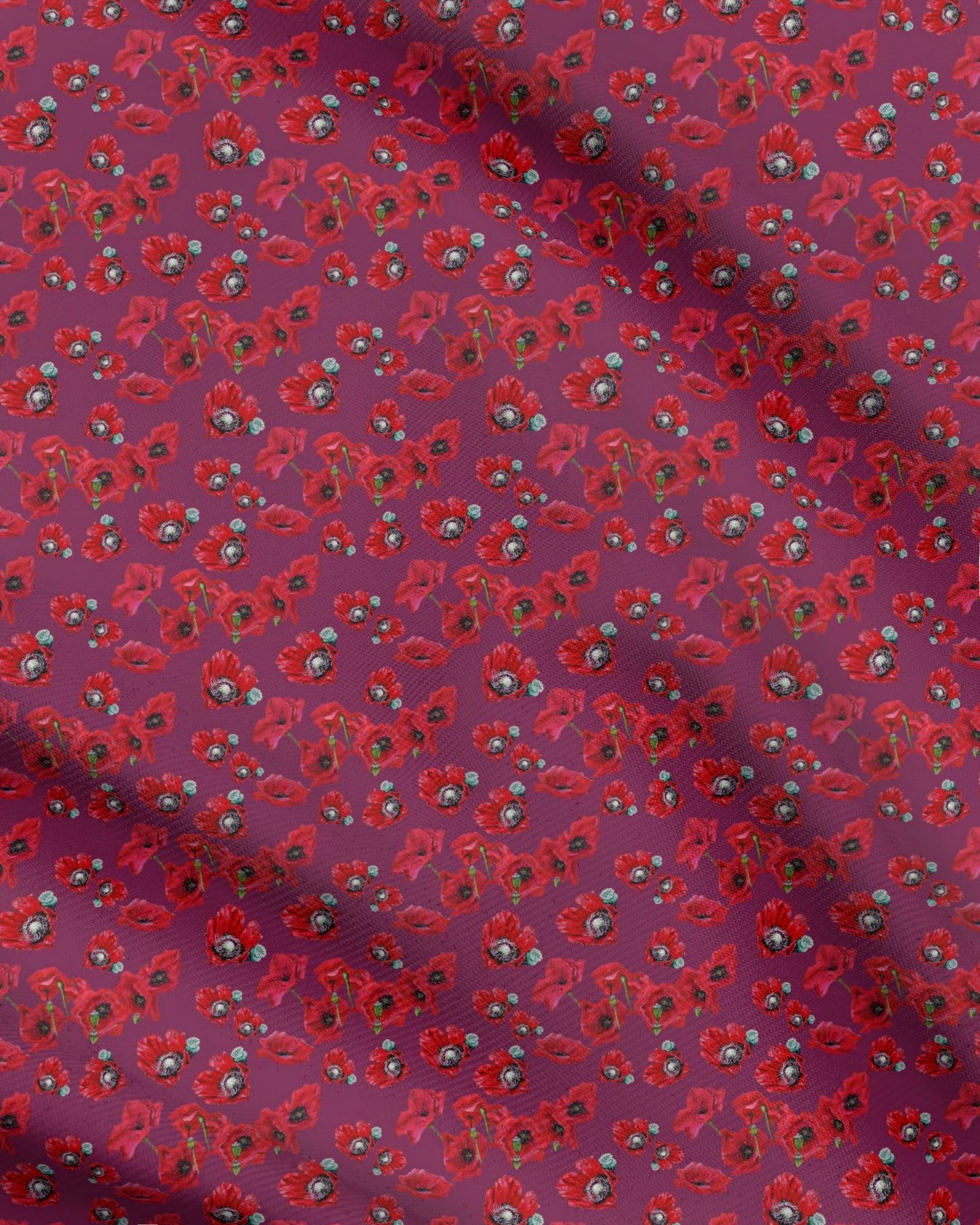 Poppy Blossoms Reds Fabric Prints