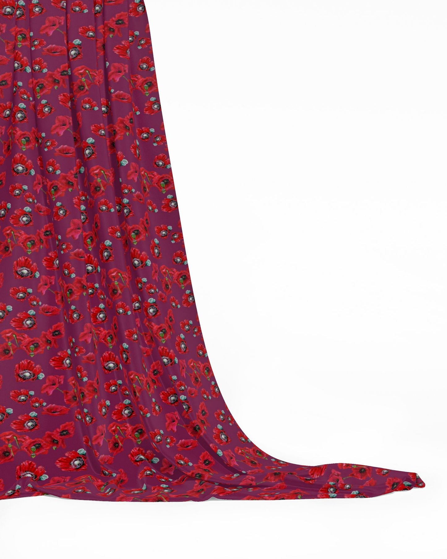 Poppy Blossoms Reds Fabric Prints