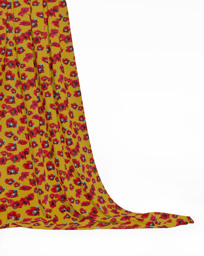 Poppy Blossoms Yellows Fabric Prints