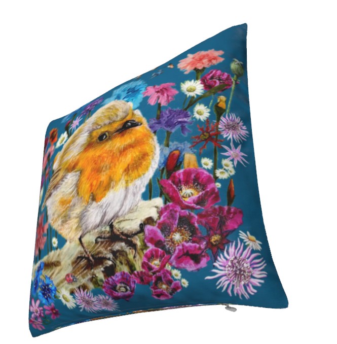 Messenger Robin Velvet Cushion