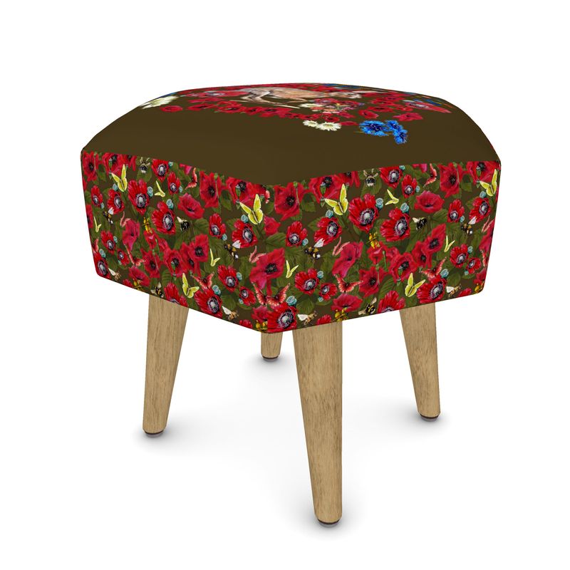 side view of wildlife vanity stool for nature lovers by elizabeth shewan artist