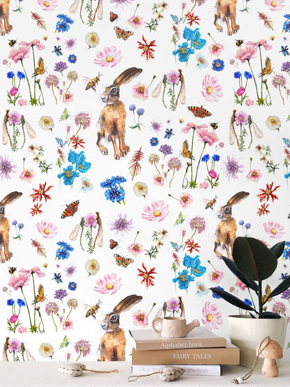 Summer Hare Garden Wallpaper