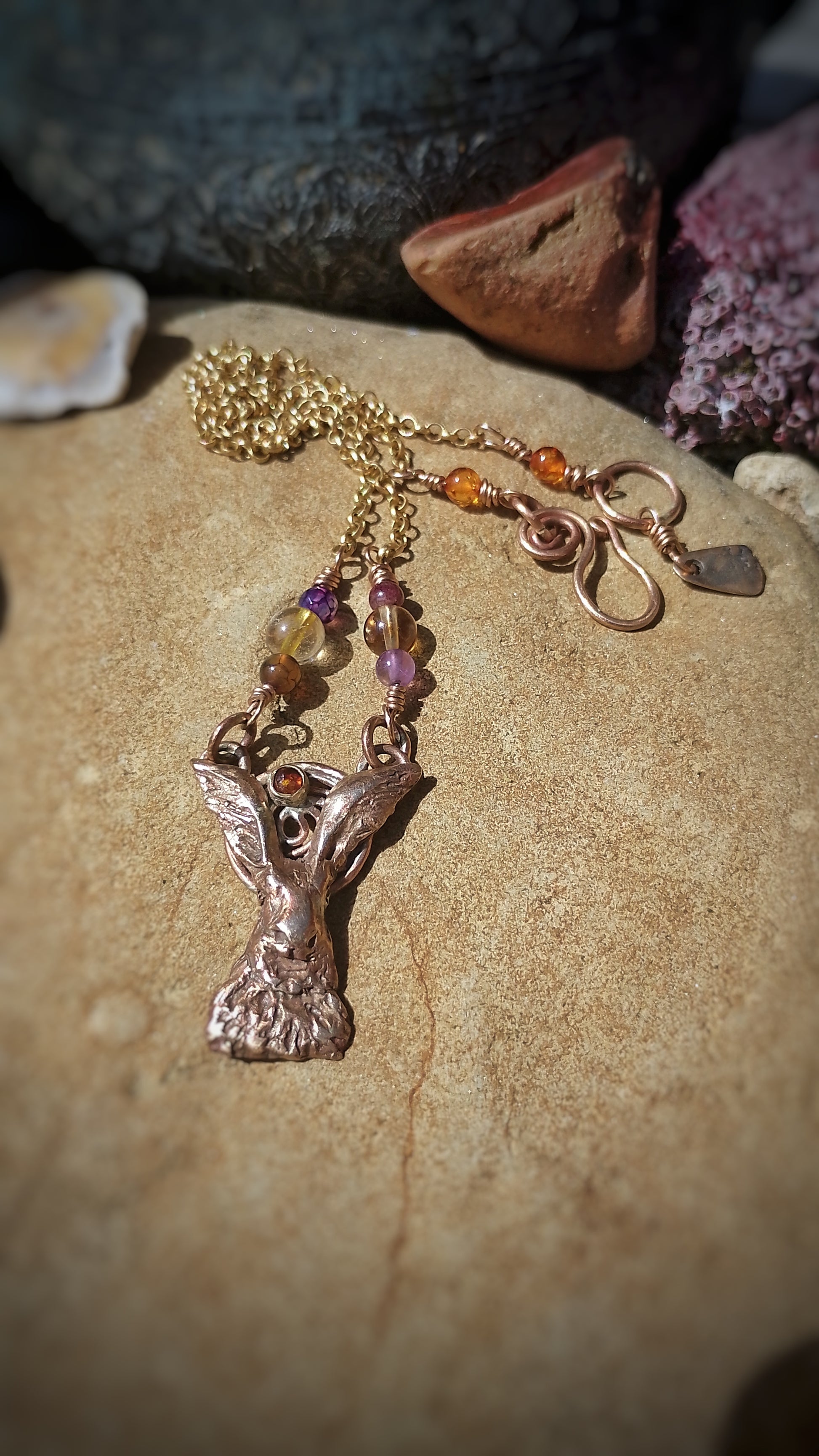 Elizabeth Shewan Art The Amber Hare Nature Energy Necklace
