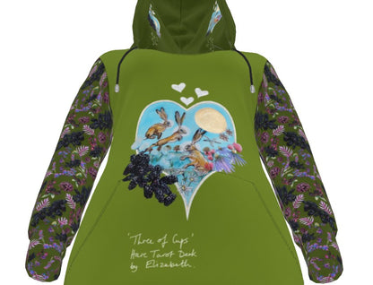 Three of Cups Hare Tarot Deck Hoodie Dress