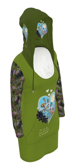 Three of Cups Hare Tarot Deck Hoodie Dress