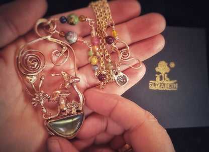 Underworld Labradorite Shroom Necklace