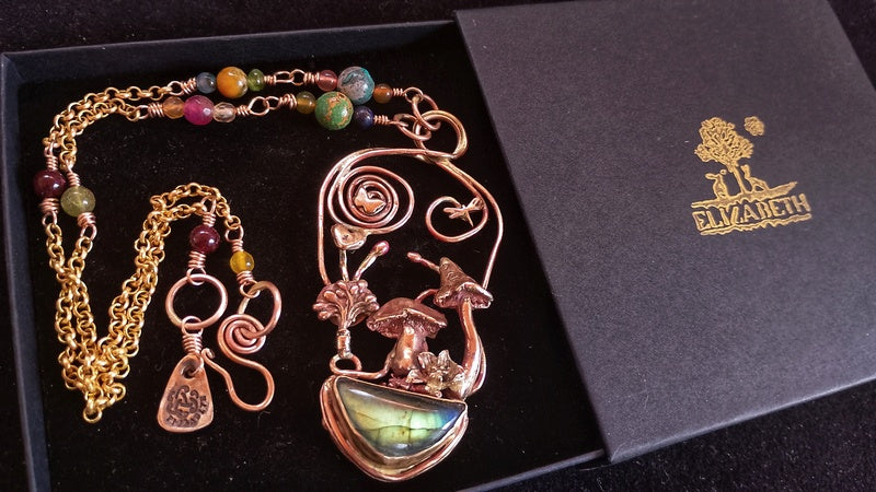 Underworld Labradorite Shroom Necklace