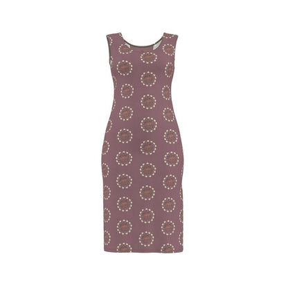Purple dress with circular pattern on a white background Witches Summer Dress Cotton