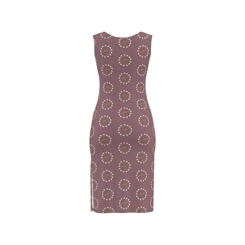 Purple dress with circular pattern on a white background Witches Summer Dress Cotton