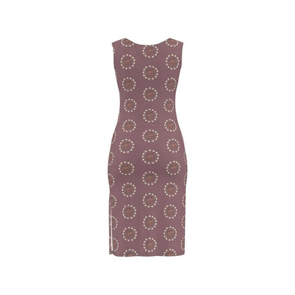 Purple dress with circular pattern on a white background Witches Summer Dress Cotton
