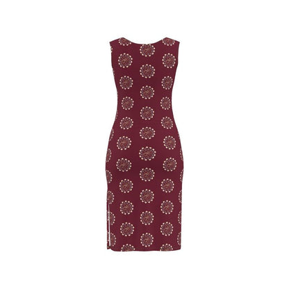 Maroon dress with a pattern on a white background Witches Summer Dress Elizabeth Shewan 