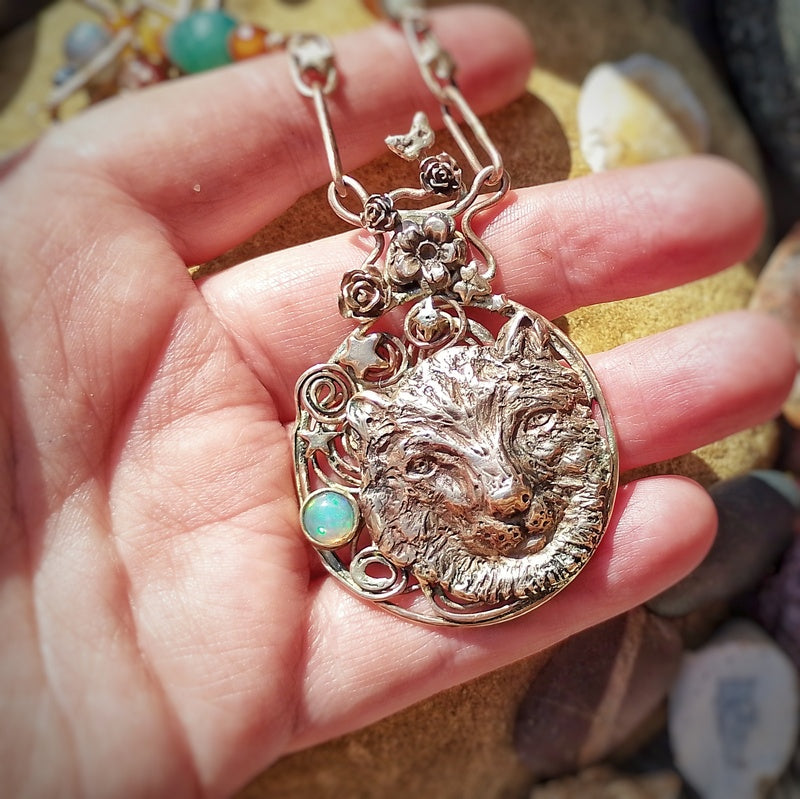 Wolf Wisdom Opal Necklace