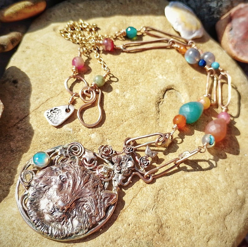 Wolf Wisdom Opal Necklace