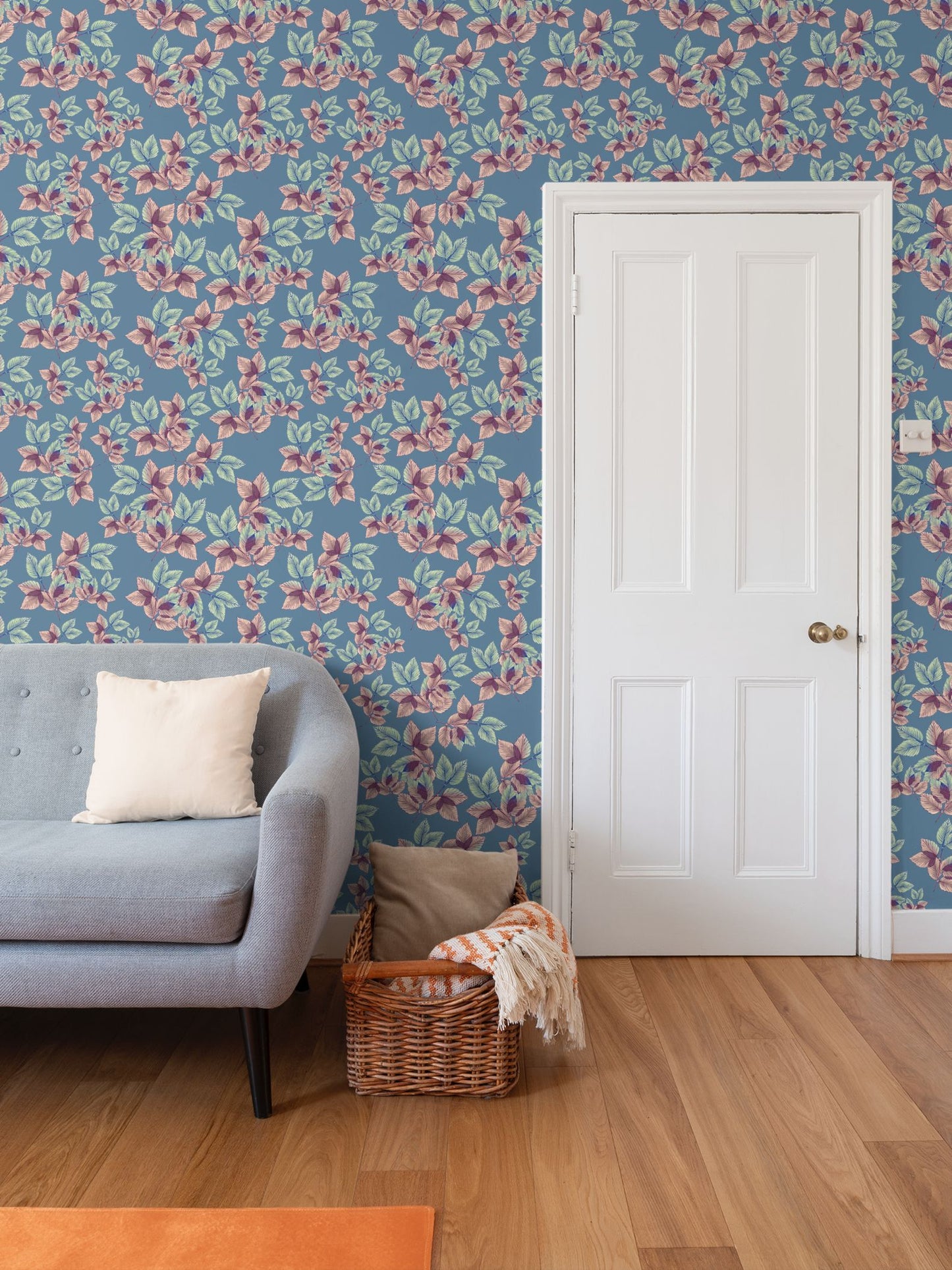 Youthful Feminine Leafage Wallpaper Teals