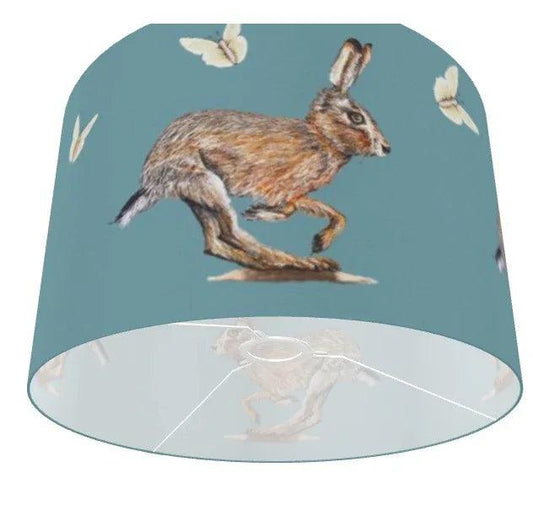 Wild Brown Hare Lamp Shade Teal